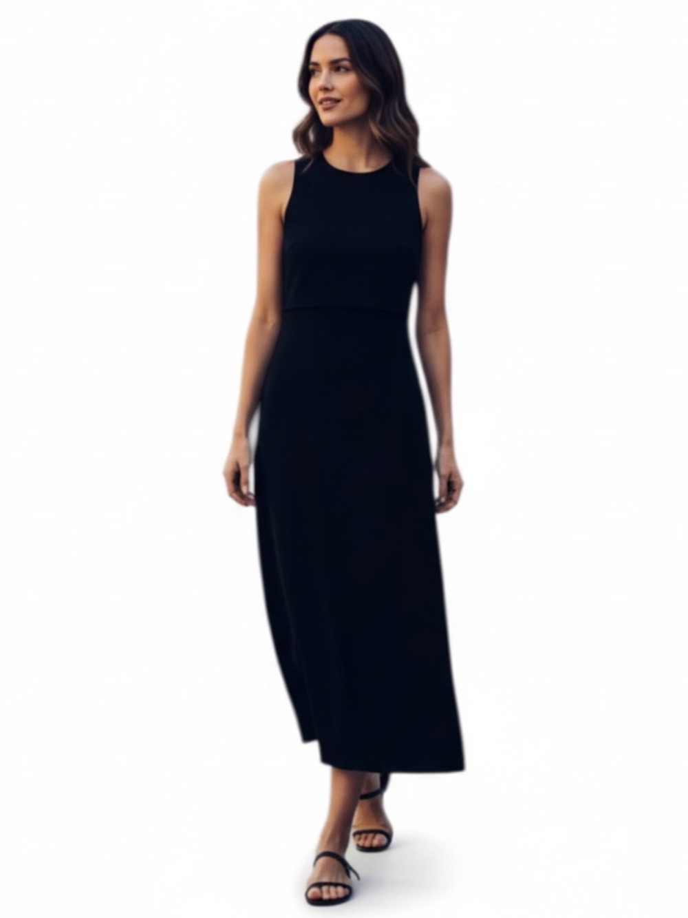 SPANX Navy Ponte Fitted Midi Dress sz Small